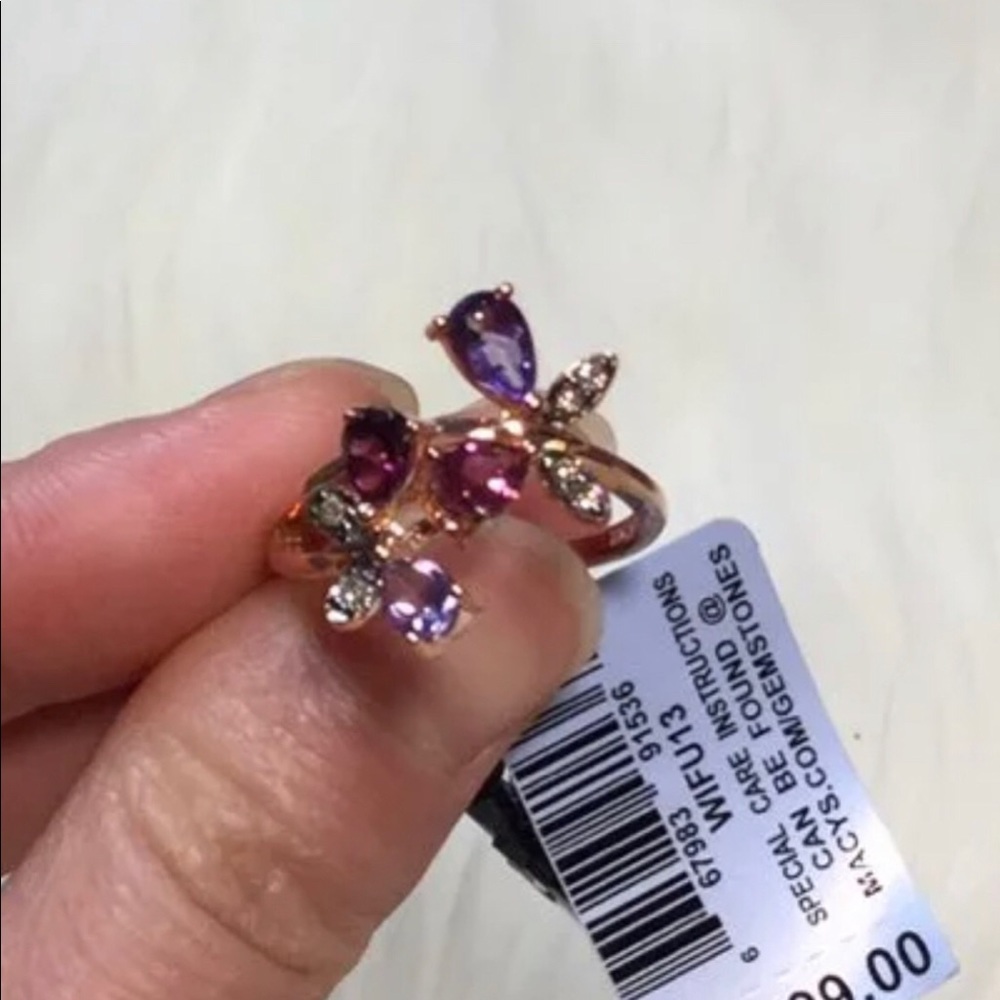 Le vain butterfly ring beautiful 14 kt gold engraved in ring - Picture 5 of 10